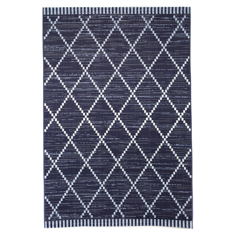 Wrought Studio Anoka Geometric Blue Indoor / Outdoor Area Rug & Reviews